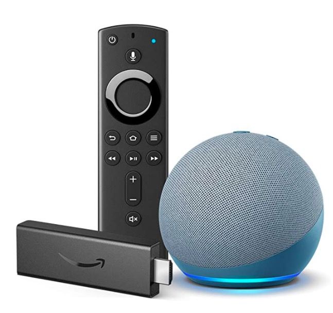 Amazon Echo Dot AND Fire TV Stick Black 