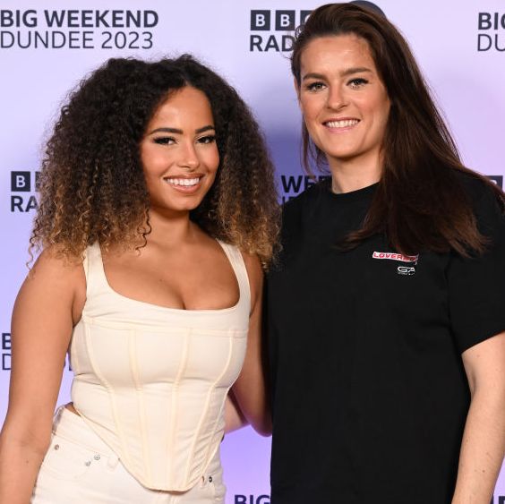 amber gill and jen beattie attend radio 1s big weekend launch party at the londoner hotel on march 15, 2023 in london