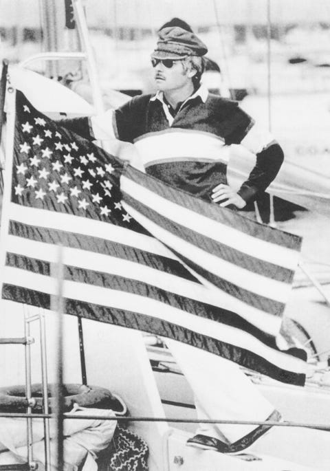 Ted Turner on His Yacht Courageous ted turner on his yacht courageous