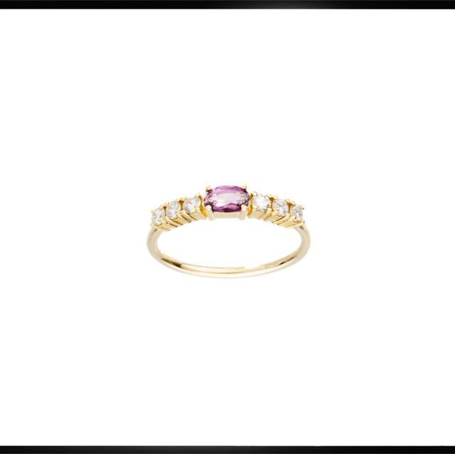 anello di alessandra camilla milano con ametista centrale e diamanti