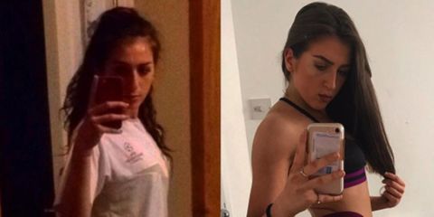 Student shares empowering photo to show the difference a two-stone weight gain has made