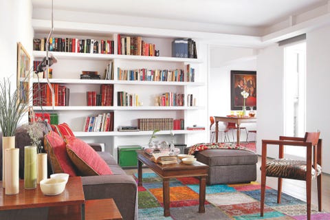 Room, Wood, Interior design, Furniture, Table, Living room, Shelving, Interior design, Home, Shelf, 