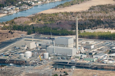 An aerial view of the Oyster Creek Gener