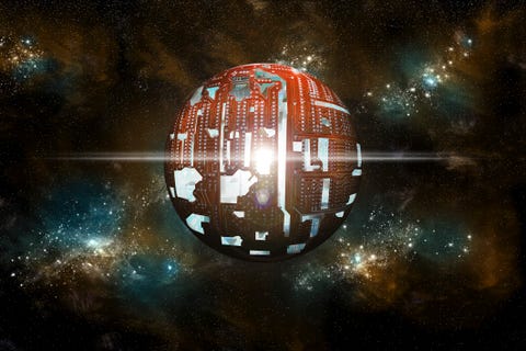 an artists depiction of a theoretical dyson sphere