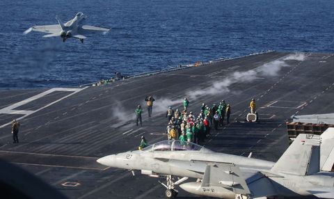 navy conducts carrier qualification training aboard the uss nimitz