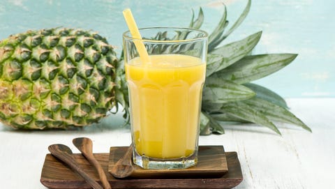 Ananas apple smoothie in glass