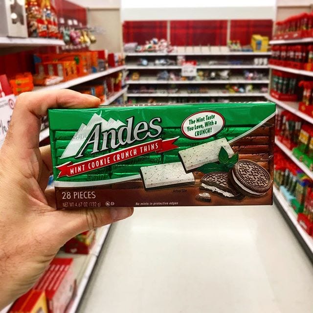 Target Is Selling A Candy Layered With Chocolate Andes Mints And Cookies & Cream