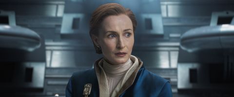mon mothma genevieve o'reilly in lucasfilm's andor, only at disney ©2022 lucasfilm ltd tm all rights reserved