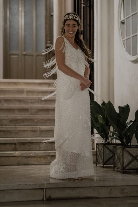 El vestido de novia de Andrea Duro charlestón de moda española El vestido de novia de Andrea Duro charlestón de moda española