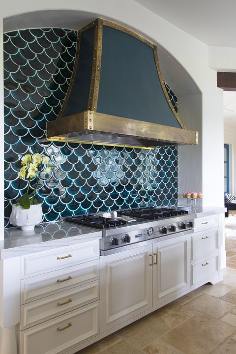 Dark Kitchen Backsplashes, Blue Backsplash Tile