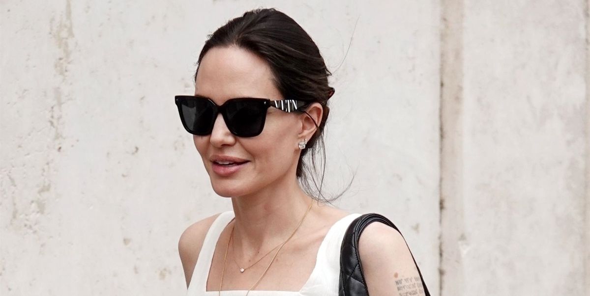 Angelina Jolie Walks The Streets Of Rome In A Breezy White Ensemble