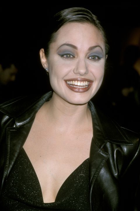 best 90s makeup looks Angelina Jolie at a Screening of HBO's "Gia"