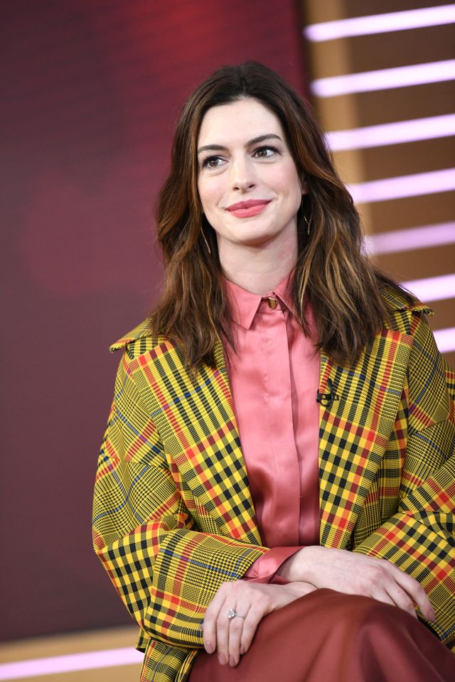 good morning america   anne hathaway is a guest on good morning america, wednesday, jan 23, 2019, airing on the walt disney television via getty images television network    gma19
photo by paula lobowalt disney television via getty images
anne hathaway