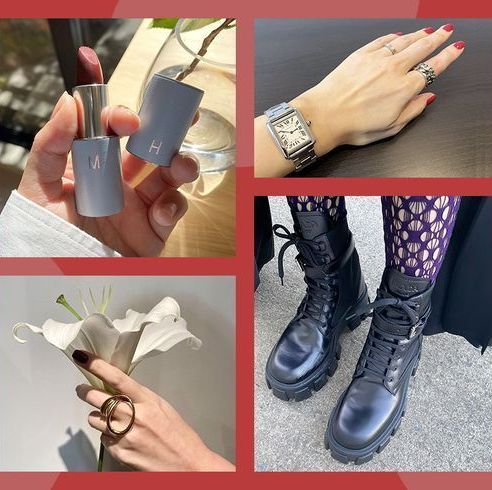 Finger, Wrist, Pattern, Boot, Fashion accessory, Nail, Fashion, Leather, Design, Thumb, 