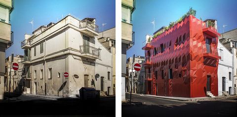 Gentle Genius, de GG-Loop, la renovación radical y artística de la fachada de un edificio en Italia