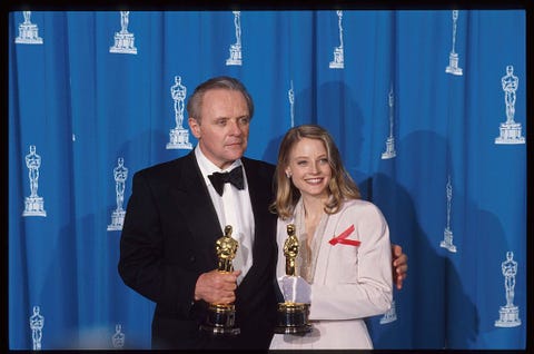 Anthony Hopkins and Jodie Foster with their Oscars for 