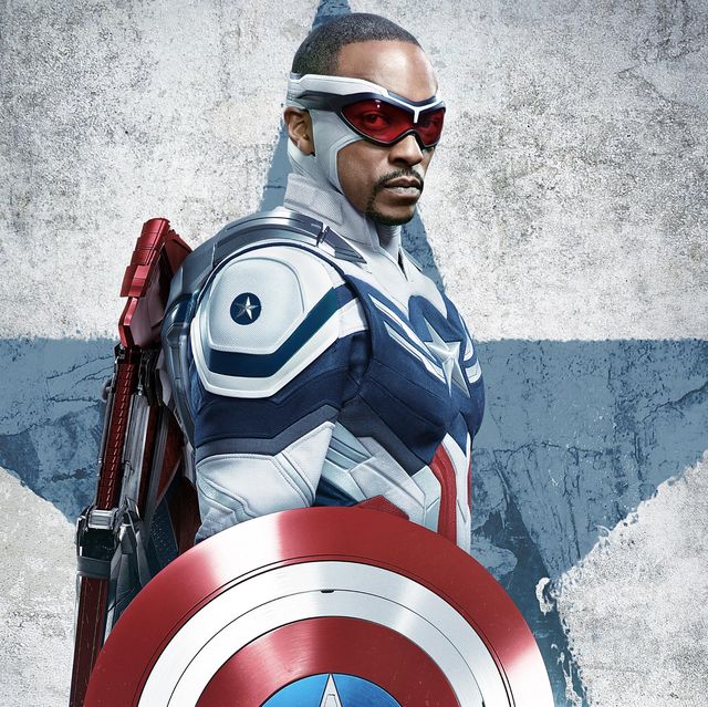anthony mackie as captain america, the falcon and the winter soldier poster art