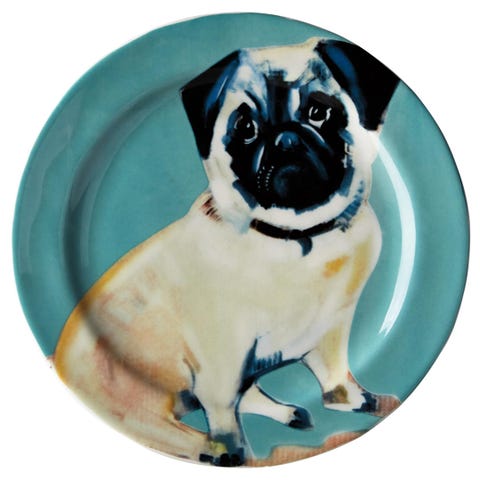 Anthropologie Sally Muir Dog-a-Day Dessert Plate