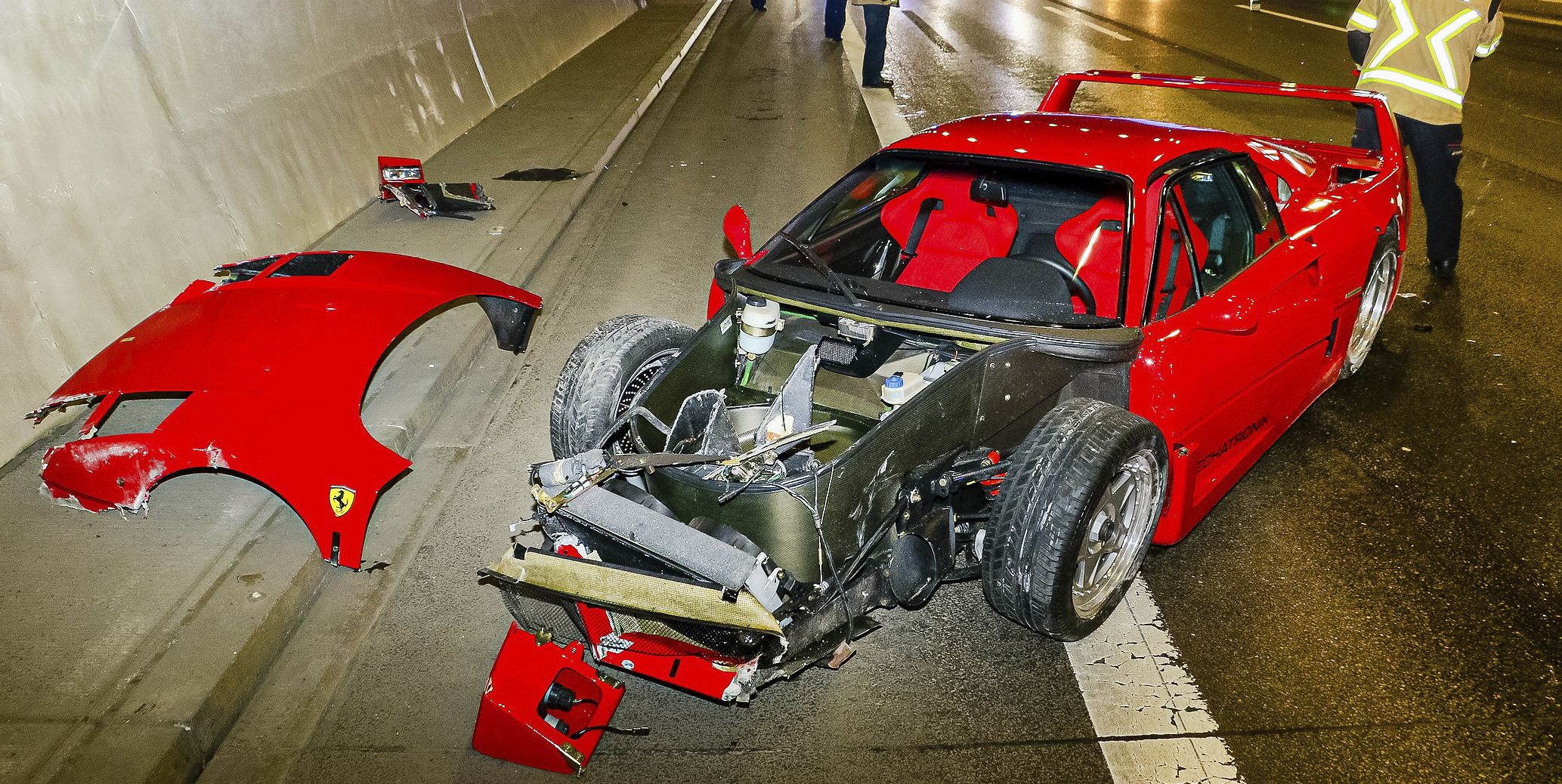 Dealership Employee Reportedly Wrecks Ferrari F40 in Tunnel