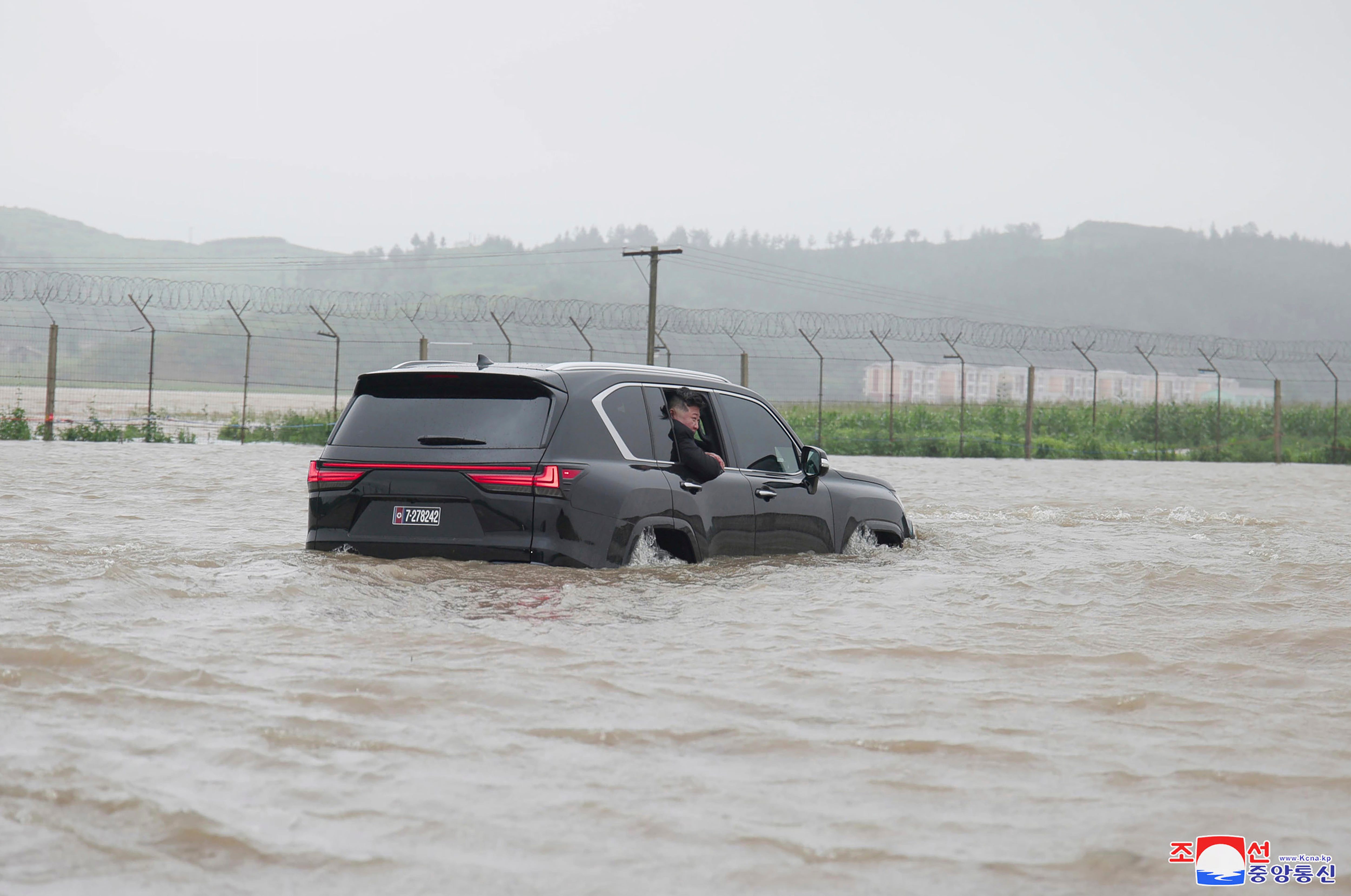 Kim Jong Un Drives Into Deep Flood in His Lexus LX 600