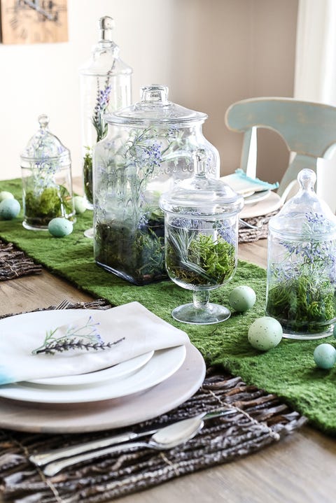 terrarium easter table centerpiece