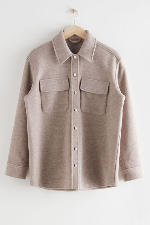 oversized wool blend overshirt other stories
