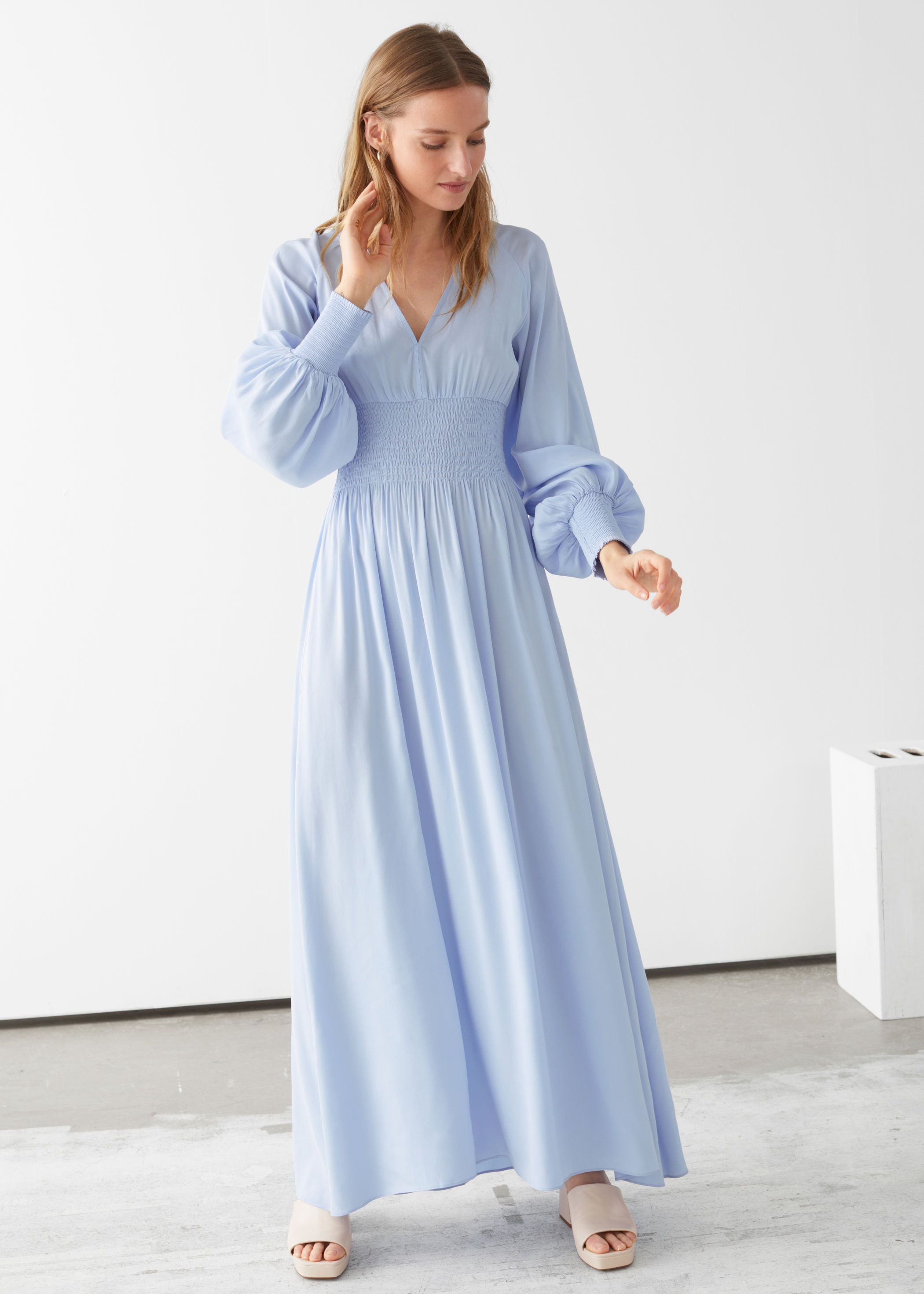 elasticated top maxi dress