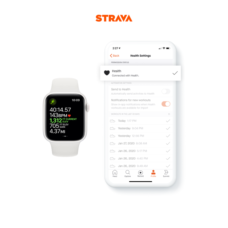 strava on apple watch 4