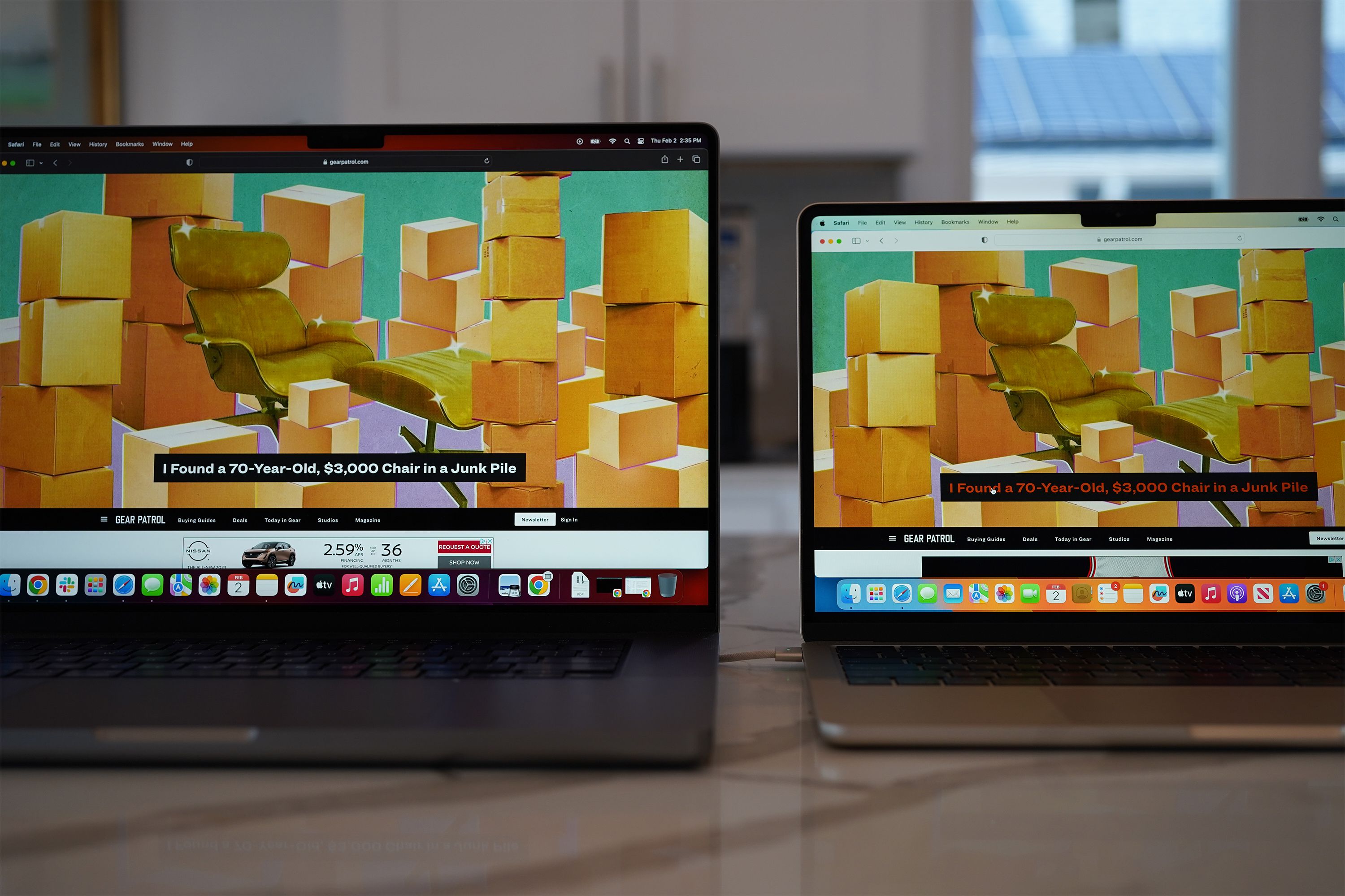 macbook pro 14 vs macbook air m2 display