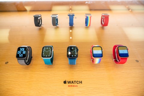 apple watch series 6 displayed at an apple retail store in