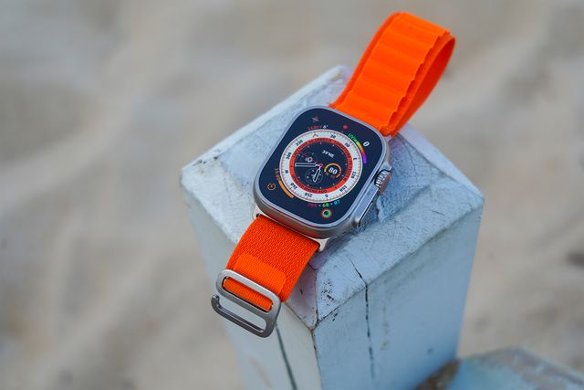 apple watch ultra with orange strap