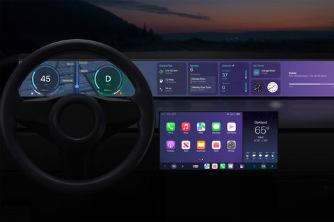 next generation apple carplay dashboard shown across multiple screens
