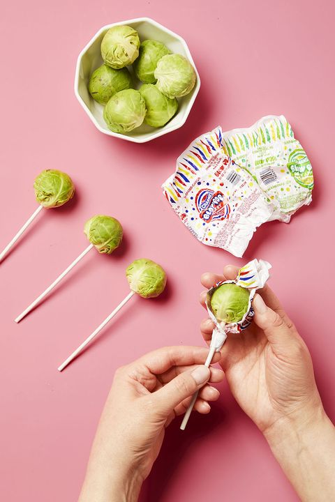 april fools pranks for kids person wrapping brussels sprout lollipops