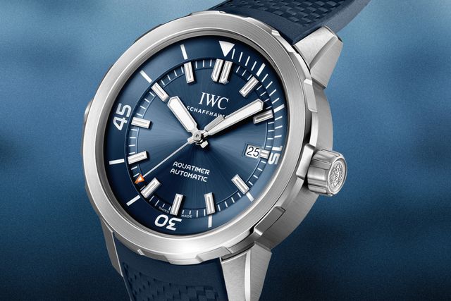 blue aquatimer automatic watch