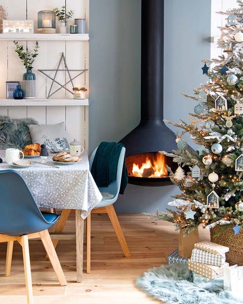 Comedor de Navidad con chimenea moderna comedor de navidad con chimenea moderna