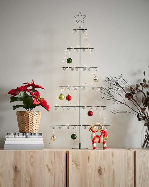 adorno de navidad de metal con forma de árbol