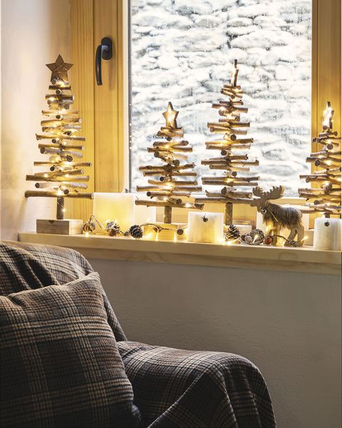 manualidades navideñas árboles de navidad hechos con ramas y palos