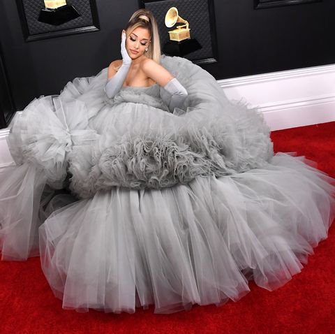 Ariana Grande Wears a Giambattista Valli Cinderella Gown to Grammys