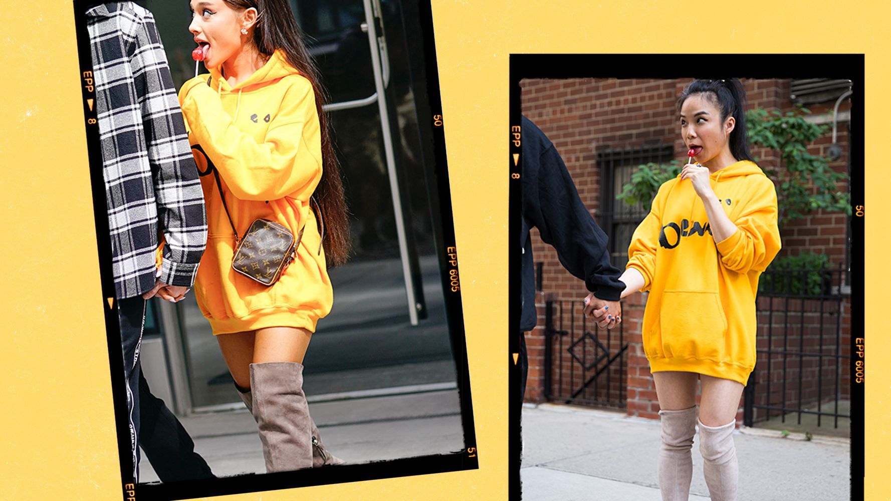 yellow ariana grande sweatshirt