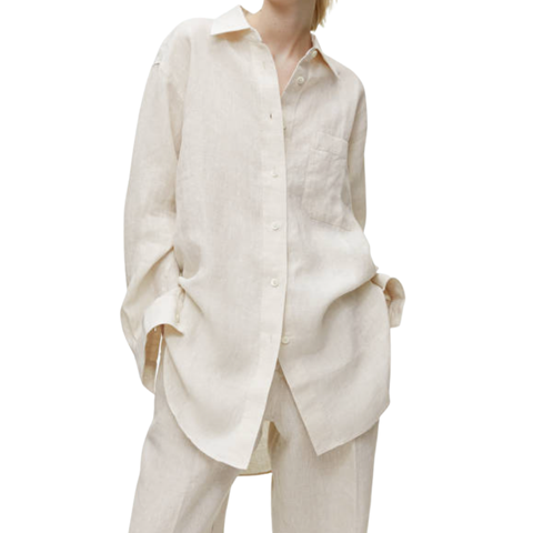 arket witte linnen blouse