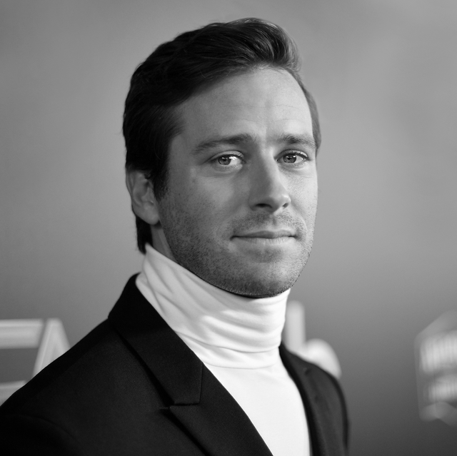 armie hammer poses in a turtleneck