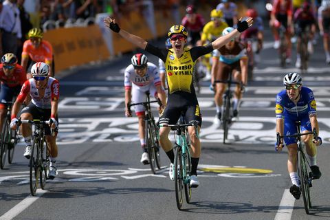 De fiets die al vier etappes in de Tour de France won