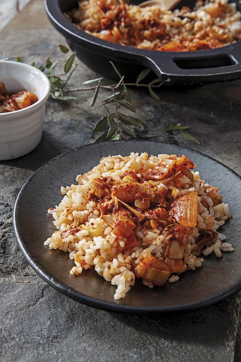 arroz integral con kimchi