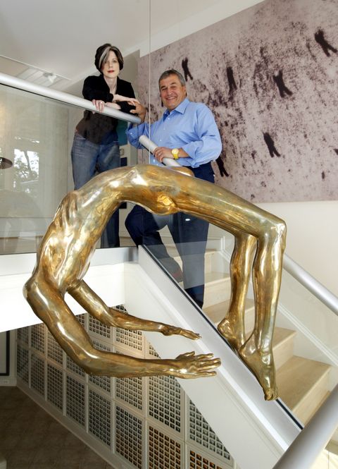 Art collectors Tony and Heather Podesta in their home. At th