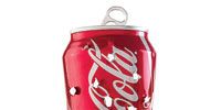 Beverage can, Aluminum can, Cola, Tin can, Drink, Red, Coca-cola, Carbonated soft drinks, Font, Metal, 