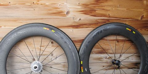 Bicycle wheel rim, Wood, Automotive tire, Spoke, Rim, Synthetic rubber, Bicycle tire, Tread, Carbon, Bicycle wheel, 