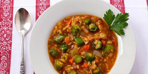 okra rice soup