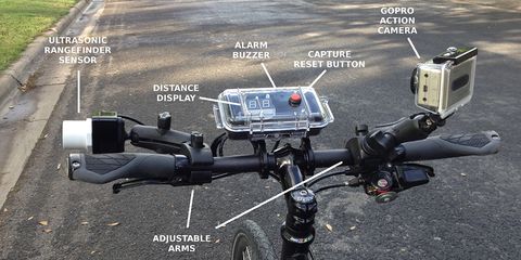 BSMART: the bike patrol handlebars with the BSMART device and mounted GoPro