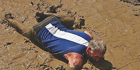 Mud run participant