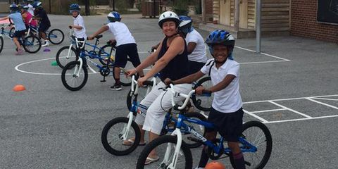 DCPS students learning to ride